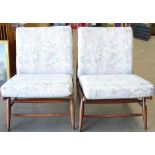 Ercol Furniture: Unusual Ercol 427 bedroom chairs with orignal covers.
