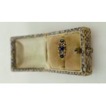 18ct gold Sapphire & Diamond ring: Chester hallmarked ring set with Sapphires & Diamonds,