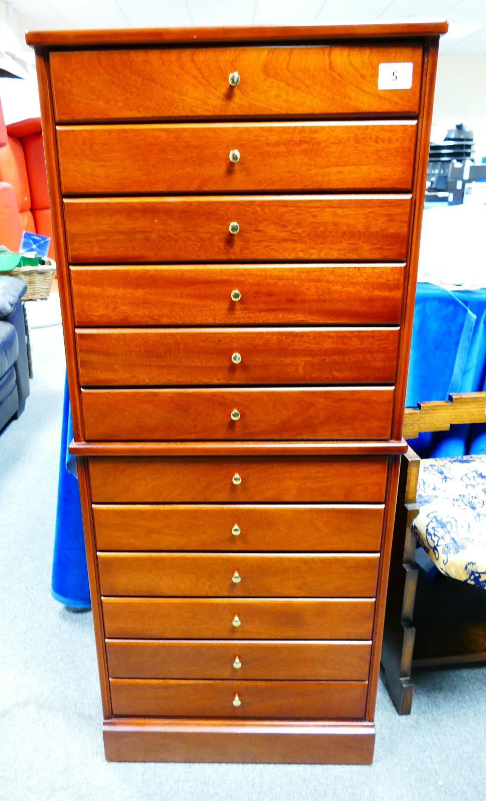 Mahogany Sheet Music chest of drawers: Sheet Music chest of drawers with fold opening fronts.