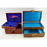 Oriental inspired jewelry box: together with later inlaid mahogany item(2)