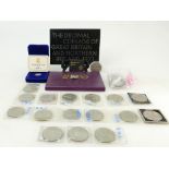 Collection silver & other coins: Silver crowns 1893, 1893, 1887 & 1935, half-crowns 1891 & 1899,