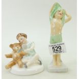 Royal Doulton Figurines: My Teddy HN2177 and To Bed HN1805 (2)