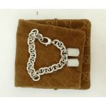 Gents Gucci silver bracelet in matching bag, stamped on each link, weight 63.