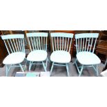 Four Modern Painted Farm house Chairs: light blue ( ex display )