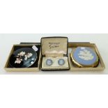 Wedgwood jasperware items:, Wedgwood blue jasperware ladies compact,