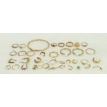 Group of gold coloured metal jewellery: Quantity of mainly un-hallmarked gold coloured metal