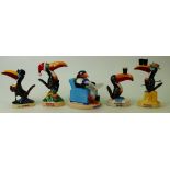 Royal Doulton advertising figures: Christmas Toucan MCL6, Miner Toucan MCL10,