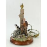 Border Fine Arts lamp base Shepherd with Collies 'A Moment to Reflect': Lamp signed by Ray Ayres to