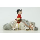 Beswick Thelwell Kickstart: Comical boy on grey pony Kickstart.