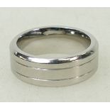 Cobalt gents wedding ring / band: Ring set with diamonds, size U, 9.8grams.