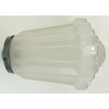 Art Deco Lampshade: A hanging frosted glass lampshade, height 30cm.