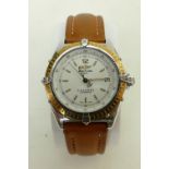 Breitling Antares gentlemans automatic Wristwatch: Wristwatch with 18ct gold bezel and leather