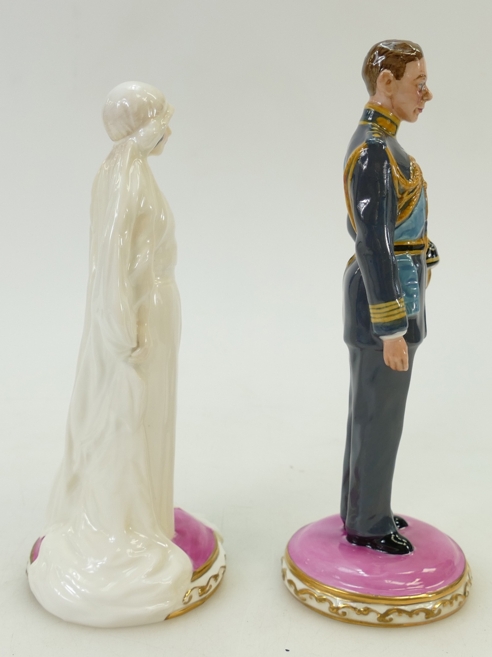 Royal Doulton Figures: Elizabeth Bowes HN4421 and Future King George HN4420 in Presentation Box by - Image 6 of 6