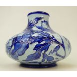 Moorcroft Peony Vase: Peony vase in the Engobe design. 16.5cm high. Impressed marks to base.