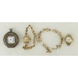 9ct gold ladies Wristwatches and bracelets: Lot comprising 9ct Accurist wristwatch with 9ct