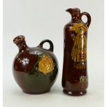 Royal Doulton Kingsware Dewars flasks: The Fisherman and George The Guard Kingsware flasks by Royal