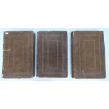 Giant 1770 Dodds bible in 3 volumes: Leather bound books, each measuring 42cm x 28cm approx.
