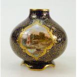 Royal Doulton small gilded vase: A hand painted vase by Royal Doulton with castle by Plant,