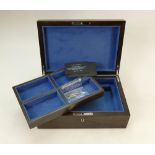 A prestige Wedgwood & Bentley wooden jewellery box: Jewellery Box set with oval Jasperware plaque,