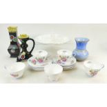 A collection of Shelley pottery: Shelley pottery including part floral teaset, vases, jug, dish etc.