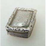 George III / IV silver Vinaigrette: Vinaigrette with indistinct hallmarks, and later,