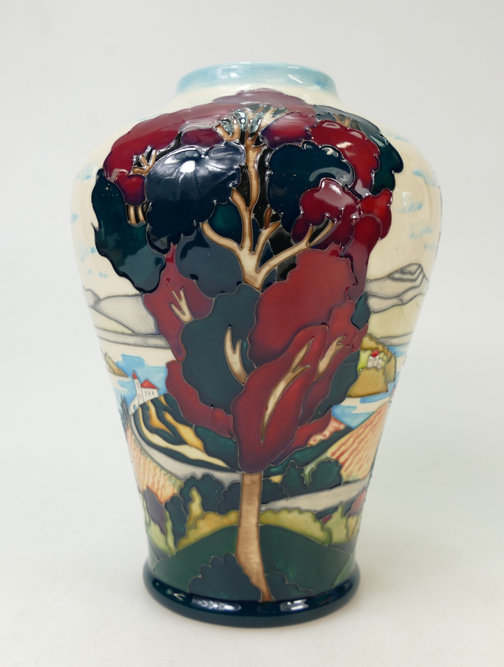 Moorcroft Italian Lakes Vase: A trial Italian Lakes vase - 24.11.15. 22cm high.