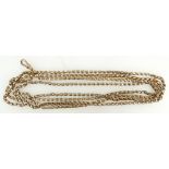 Victorian 9ct gold ladies Guard / Muff / Key chain: Chain weighs 29.1 grams, length 140cm.