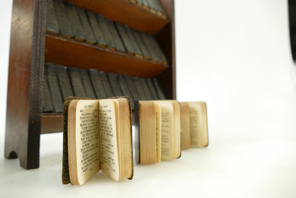 Shakespeare 40 x miniature volumes: Volumes housed in small wooden mini bookcase, - Image 3 of 4