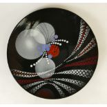 Alan Clarke dish: A large hand painted dish by Alan Clarke, diameter 41cm.