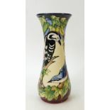 Moorcroft Kingfishers vase: Vase decorated with Kingfishers 2002, height 31cm (light crazing).