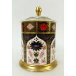 Royal Crown Derby Tea Caddy: RCD Tea Caddy Imari 1128 height 21cm.