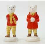 Beswick Rupert figures: Beswick figures of Rupert the bear and Rupert the bear Snowballing 2779.