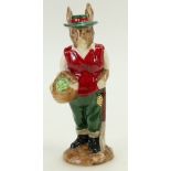 Royal Doulton prototype figure Gardener Rabbit: Figure painted in a different colourway,