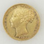 Gold Full Sovereign: Shield back Sovereign dated 1884 in good condition.