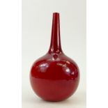 Royal Doulton Flambé vase: Vase ref 1622, height 17cm (slight glaze fault to foot of base rim).