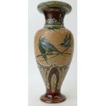 Royal Doulton vase by Florence Barlow: Vase by Royal Doulton decorated all around with Birds and