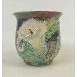 Lise B Moorcroft hand Thrown Vase: Vase dated 1997 Arum Experimental Lustre decoration, height 12cm.