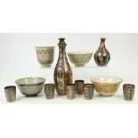 A collection of Doulton Lambeth studio stoneware: Doulton Lambeth Stoneware by Agnete Hoy,