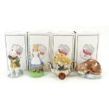 A collection of Wade figures from Alice in Wonderland series: Set comprising Dormouse, Alice,
