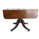 Regency Mahogany Drop Leaf Table: Regency mahogany drop leaf table with drawer, 56cm wide,