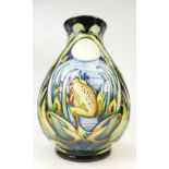 Moorcroft Sheerwater Moon Vase: A trial Sheerwater Moon vase designed by E. Bossons and dated 29.06.