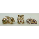 Royal Crown Derby Paperweight Cats: Paperweights to include Cottage Garden Cat,