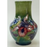 Walter Moorcroft large vase: Vase decorated in the orchid design, height 32cm.