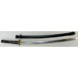WWII era Japanese Katana/Samurai Sword: WWII sword with decorative Tsuba.