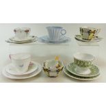 A collection of Shelley China tea ware: Shelley tea ware comprising various trios in different