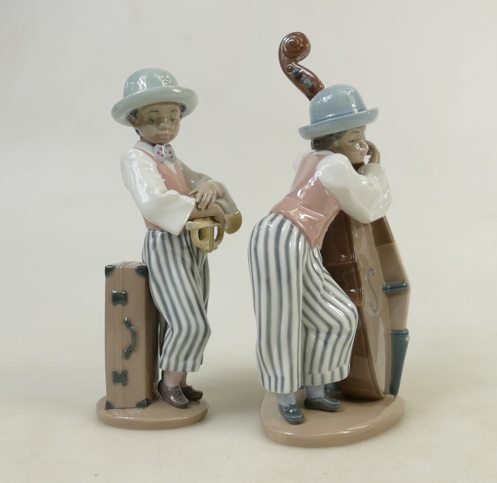 Lladro Jazz Band Figures: Lladro figures titled 'Jazz Horn' model 5832 and 'Jazz Sax' model 5833 - Image 6 of 6