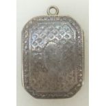 Geo III silver vinaigrette: Unusual silver vinaigrette box of curved form,