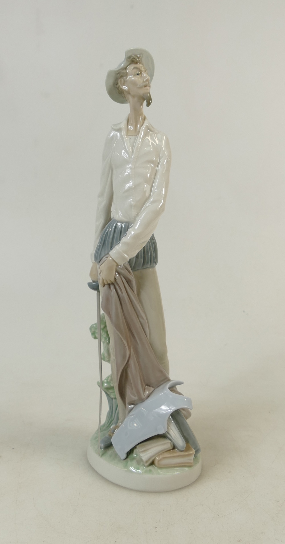 Lladro figure titled 'Don Quixote Standing with Sword': LLadro model 4854, height 31cm.