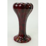 Early Doulton Flambé Sung ribbed bulb vase: Vase with mottled effect, height 18cm.