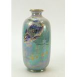 Shelley small vase: Vase hand painted and gilded with fish by Walter Slater, height 16.5cm.